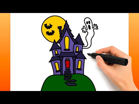 Comment Dessiner Une Maison Hantée (Tutoriel De Dessin Facile)