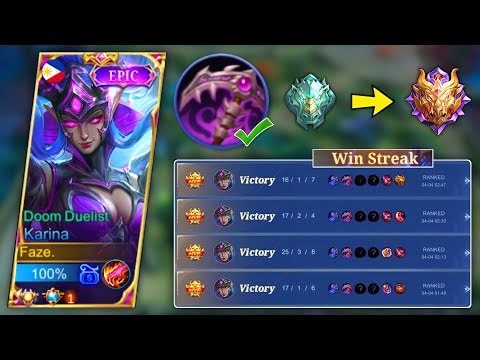 RANK UP FASTER WITH KARINA - KARINA BEST BUILD 2022 - TOP GLOBAL KARINA - MLBB
