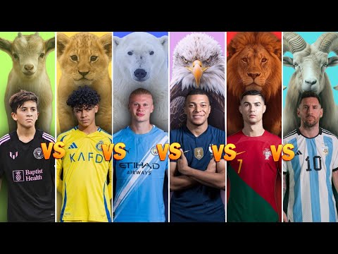 Comparison: Ronaldo vs Messi vs Mbappé vs Haaland vs Ronaldo Jr vs Thiago Messi
