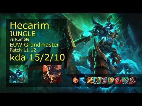 Hecarim vs Rumble Jungle - EUW Grandmaster 15/2/10 Patch 11.12 Gameplay