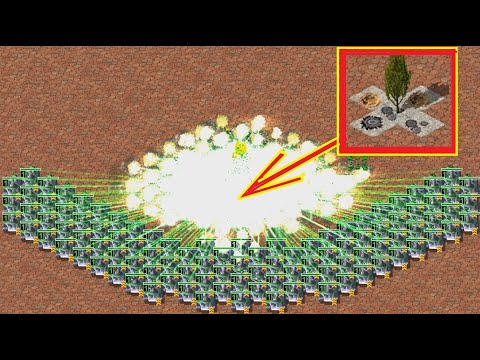 1 Tree vs 100 Prism Tanks (collateral damage): Red Alert 2