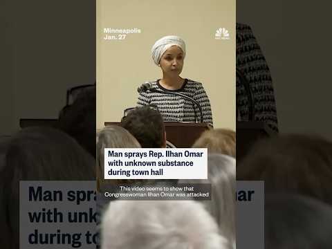 Man sprays Rep. Ilhan Omar with unknown substance at town hall