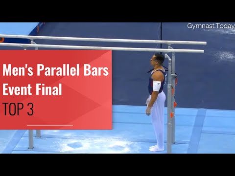 Top 3 in Men's Parallel Bar Final - 2022 Baku Gymnastics Apparatus World Cup