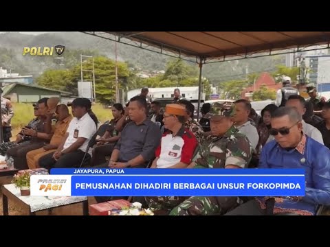 POLRESTA JAYAPURA KOTA MUSNAHKAN BARBUK NARKOTIKA DAN MIRAS