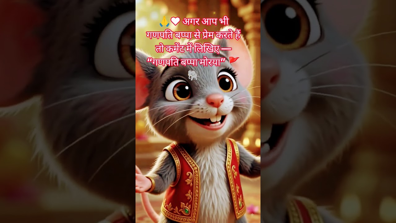 🙏 बाल गणेश जी और प्यारे मूषक की अद्भुत जोड़ी ❤️🐭 | Ganesh Ji Cute Video #shorts #ganesha