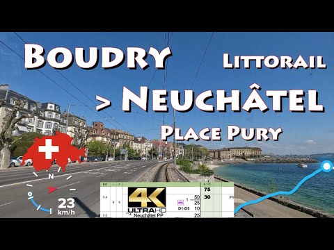 CAB RIDE 4K 🇨🇭 Boudry - Neuchâtel Place Pury R15 "Littorail" TransN / Suisse / Schweiz / Switzerland