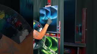 Blue Northern Lights Waterfall Beginner Oil Painting Tutorial - Painting #740 by #PaintWithJosh