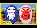 GIANT Baymax Play Doh Surprise Egg Showdown With Big Hero 6 Surprise Toys