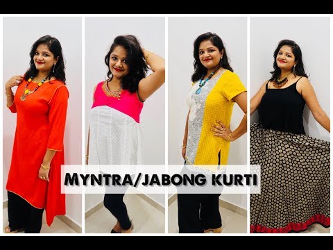 Myntra /Jabong Kurti || Try-on || My Desi Kurti Collection || Indian youtuber Video