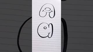 How to draw bubble letters  Easy Lettering Tutorial ||   Aa #bubbleletters #shorts #youtubeshorts