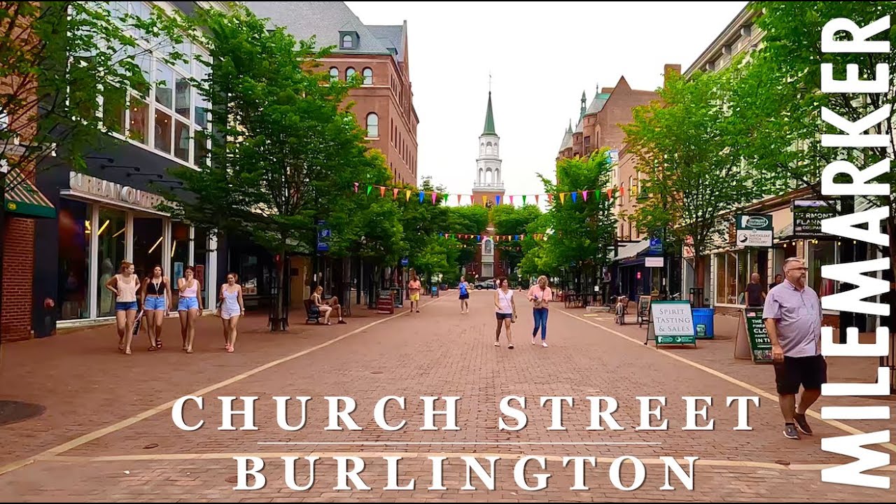 Immersive street-level walking tour through Burlington, VT, United States, showcasing authentic urban landscapes, local architecture, and the vibrant atmosphere of the city's neighborhoods