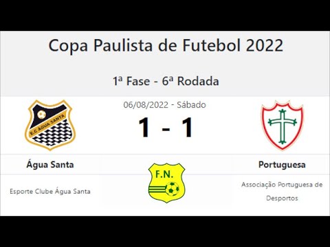 2022-08-06 - Água Santa 1-1 Portuguesa - Gols do Jogo