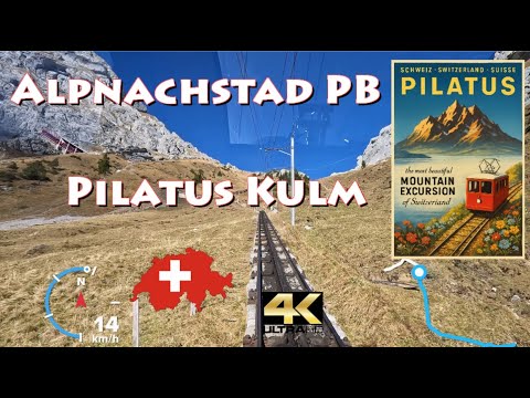CABRIDE 4K 🇨🇭 Alpnachstad PB - Pilatus Kulm 🎢 Pilatusbahn / Die steilste Zahnradbahn der Welt 😎