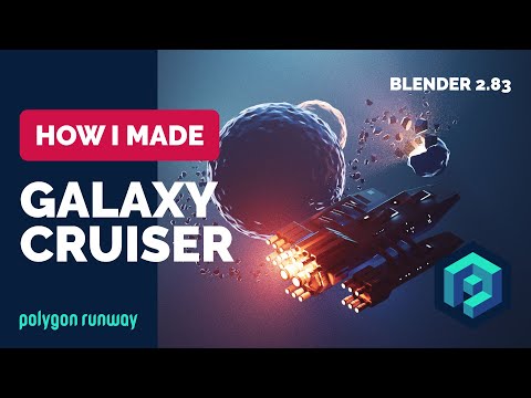 Galaxy Cruiser in Blender 2.83 - Low Poly 3D Modeling Process
