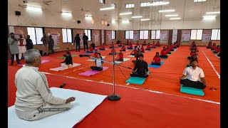 02.01.2026: Governor performs yoga exercises along with the students of the Government Tribal Ashram School