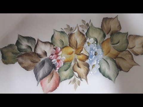 Pintura em Tecido Estudo de folhas