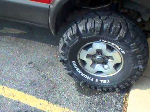 Truck has mean big wicked lugged Thornbird tires