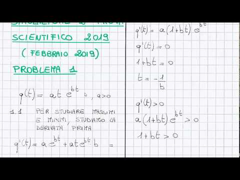 Simulazione maturità scientifica 2° prova (Febbraio 2019): Svolgimento problema 1