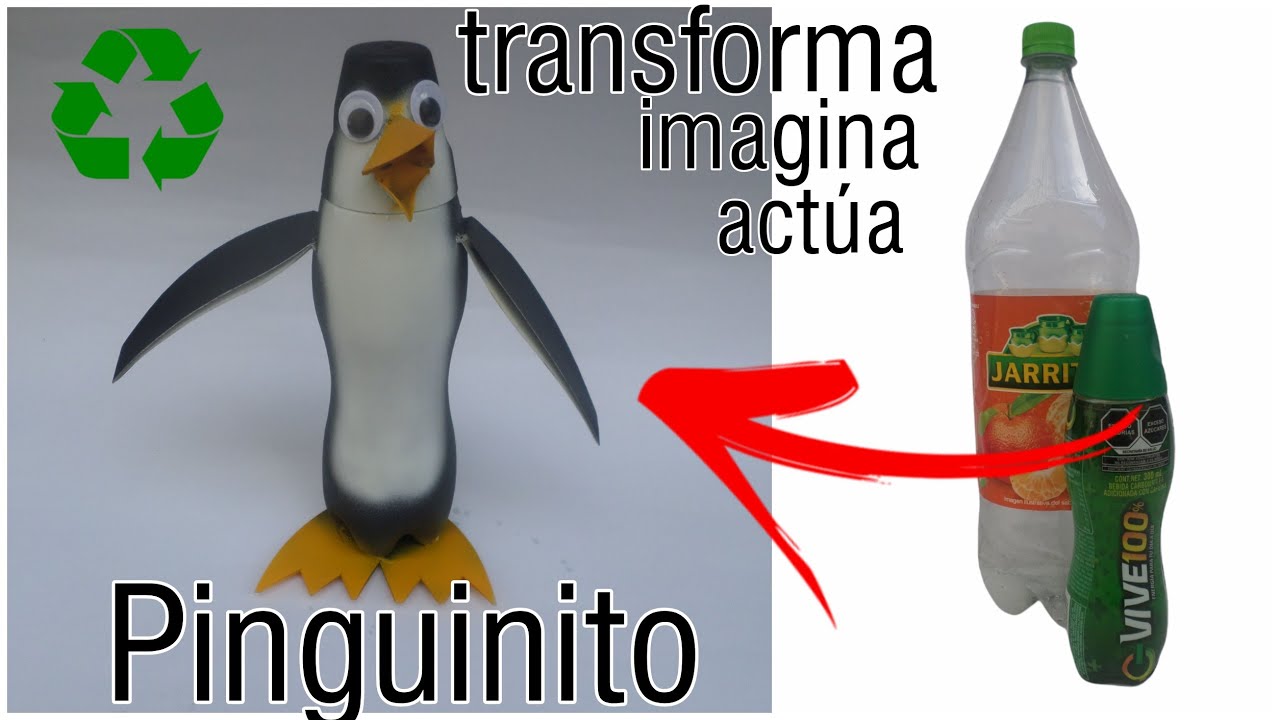 PINGÜINO HECHO CON BOTELLAS D PLÁSTICO