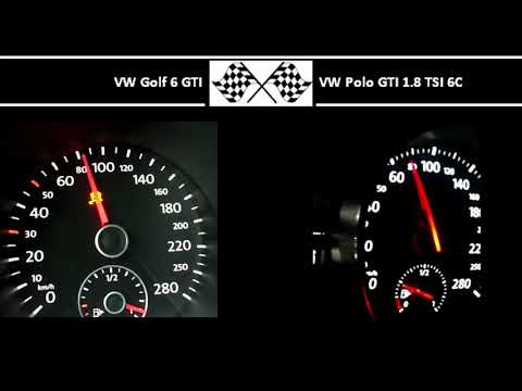 VW Golf 6 GTI VS. VW Polo GTI 1.8 TSI 6C - Acceleration 0-100km/h
