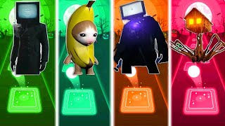 Skibidi Toilet Songs 🆚 Banana Cat 🆚 Tiles Hop Edm Rush 🆚 Spider House Head . 🎶 Who Is Best?