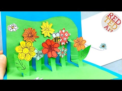 Easy Pop Up Flower Card DIY - Mother's Day Card Tutorial - Get Well Soon - Teach Appreciation DIY