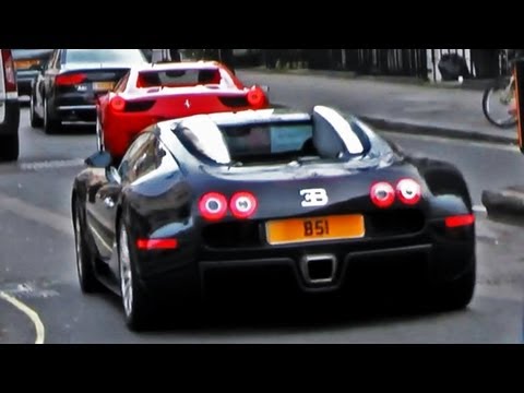 Bugatti Veyron vs. Ferrari 458 Spider! Huge accelerations, but hardly any noise... [HD]