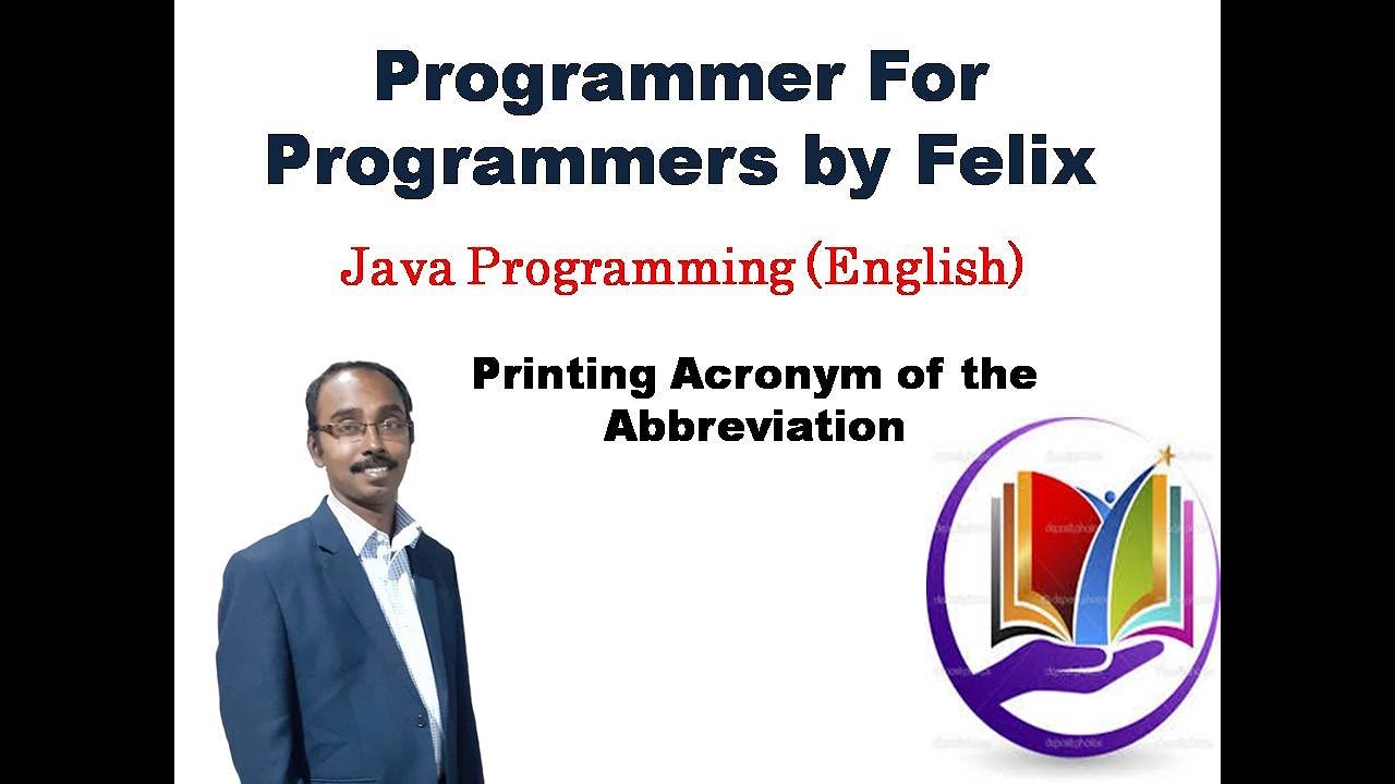 Java program to print the acronym of an abbreviation