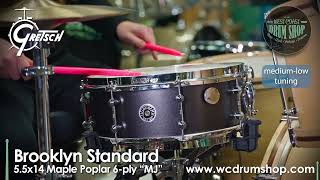 Video thumbnail for Gretsch Brooklyn Standard Mike Johnston Signature Snare Drum by West Coast Drum Shop