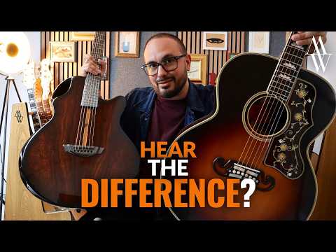 Carbon Fibre vs Wood Acoustic Guitars - Can YOU hear the difference? EMERALD x30 & GIBSON SJ200