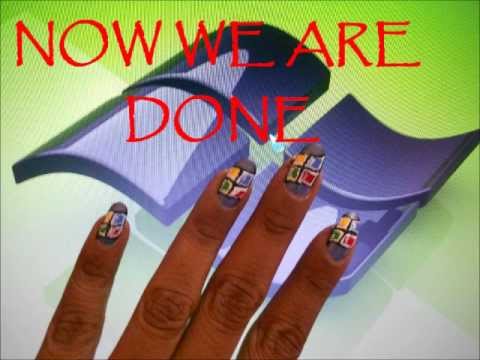 Windows nail design Tutorial by *shilpi.. music: windows remix  ( Indian N.D Channel Tutorial )