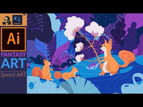 2D Fantasy Artwork in Adobe Illustrator CC | Speed Art