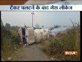 Watch: Gas tanker overturns on Mumbai-Nashik highway