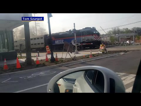 Video: Metra train hits truck in Clarendon Hills