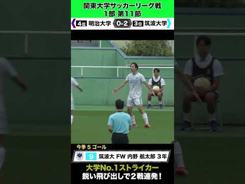 経済学科 【これぞ大学No.1ストライカー】内野航太郎(筑波大=3年)鋭い抜け出しで２戦連発！