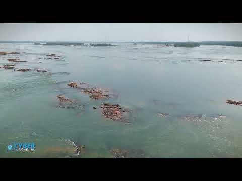 Um passeio de drone sobre as margens do Rio Tocantins, Vila Landi, São João do Araguaia-PA (4K).