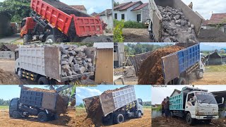 Download lagu Truk Jomplang | Kompilasi Dump Truck Muatan Tanah, Pasir dan Batu yang Sedang Proses Bongkar Muatan mp3