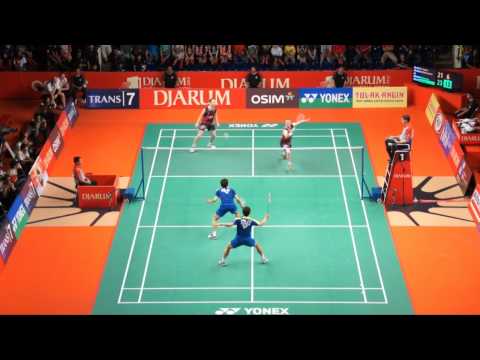 Mathias Boe - Carsten Mogensen (Denmark) Action Of The Day DJARUM Indonesia Open 2012