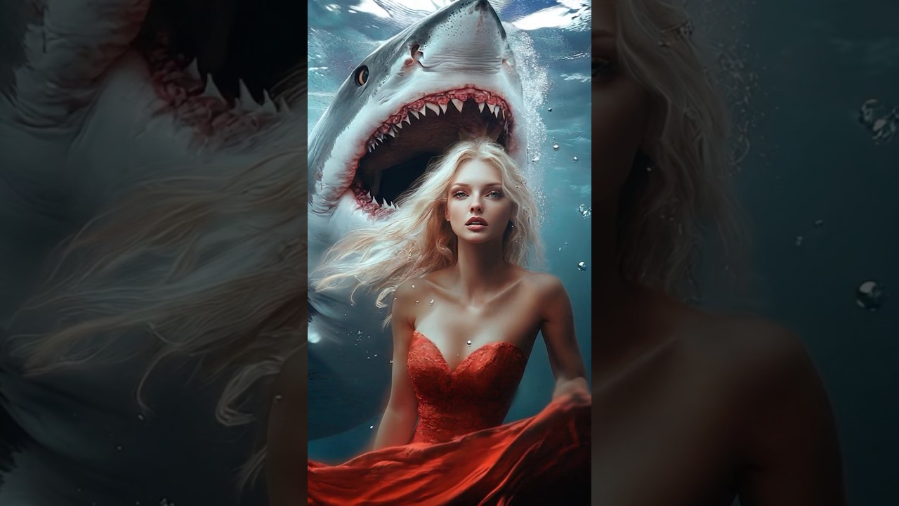 A woman performs a fusion with the white shark on AGT #americagottalent #magic