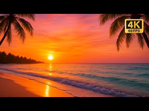 Golden Sunrise Ocean ASMR 4K | Soft Rolling Waves for Deep Sleep & Mental Relaxation