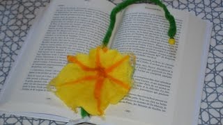 comment réaliser un marque page en laine feutrée , flower felting tutoriel ☆ LOISIRS CREATIFS