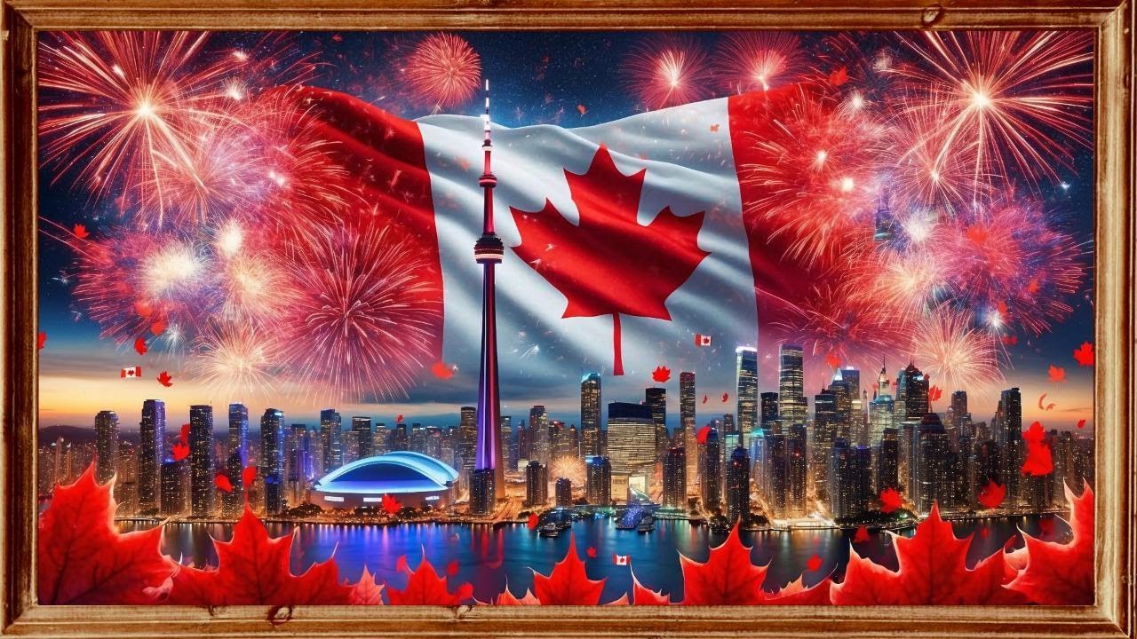 Happy Canada Day July 1st | Celebration TV Art Screensaver | Frame Tv Art | 2hrs 4K