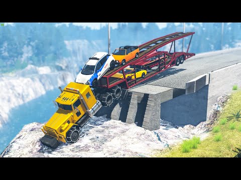 Cars Vs Unfinished Bridge 😱 - BeamNG Drive | CRASHdriven