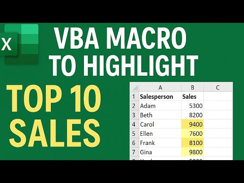 Use VBA Macro to Highlight Top 10 Sales 