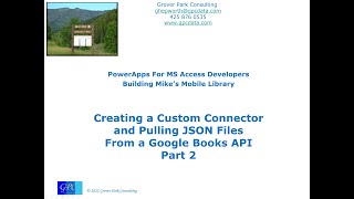Mike's Mobile Library - Create a Custom Connector to retrieve JSON files from the Google Books API