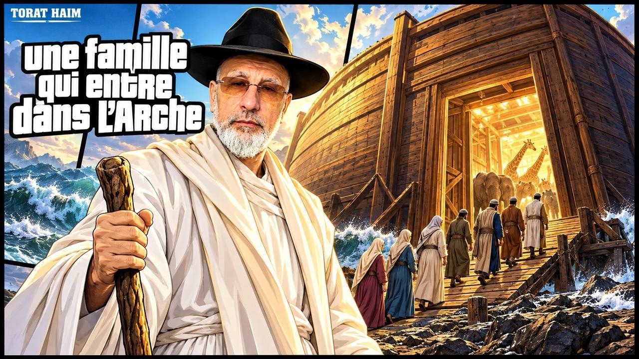 Une famille qui entre dans l’Arche (Noah)