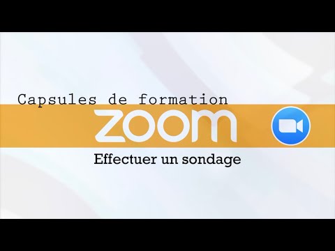 Capsule de formation Zoom pour animation : Effectuer un sondage