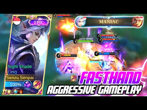 MANIAC!! LING FASTHAND PERFECT ULTIMATE 4 SWORD | Aggressive Ling Gameplay Mobile Legends