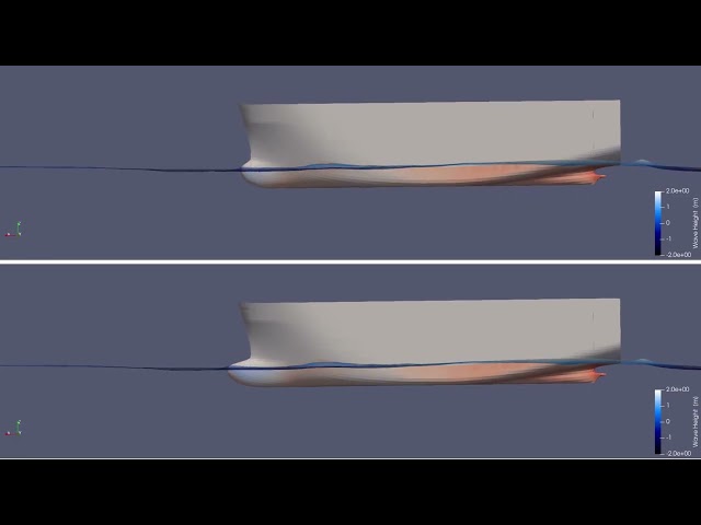 Computerised video of model boats during wave tests.
