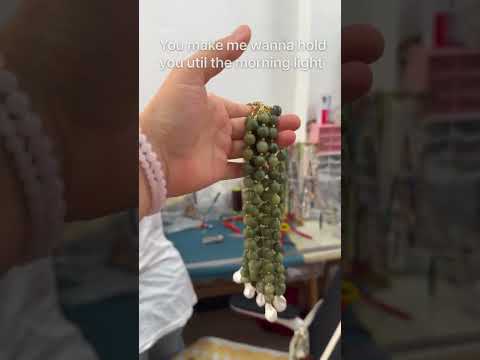 Green Stone & Baroque Pearl Necklace